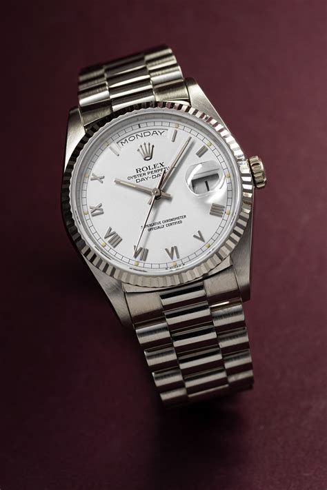 rolex silber daydate|38mm rolex day date.